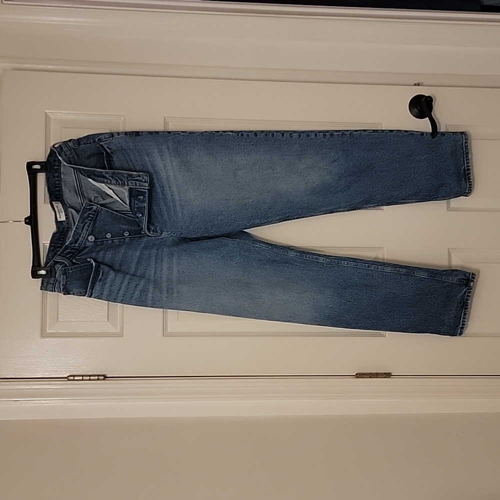 Abercrombie & Fitch Women's Light Blue Wide Leg Jeans
